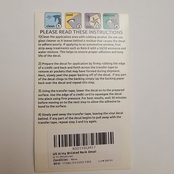 🆕️🏷 Enlisted Rank Decal 🆕️🏷 - Picture 2 of 3